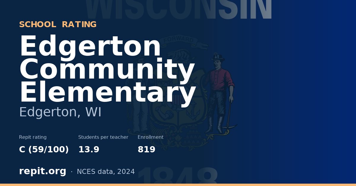 Edgerton Community Elementary, Edgerton, WI — Repit school rating C (59/100)