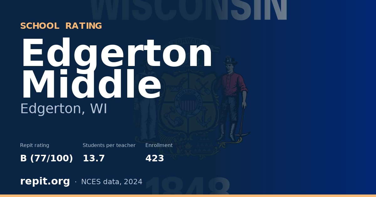 Edgerton Middle, Edgerton, WI — Repit school rating B (77/100)