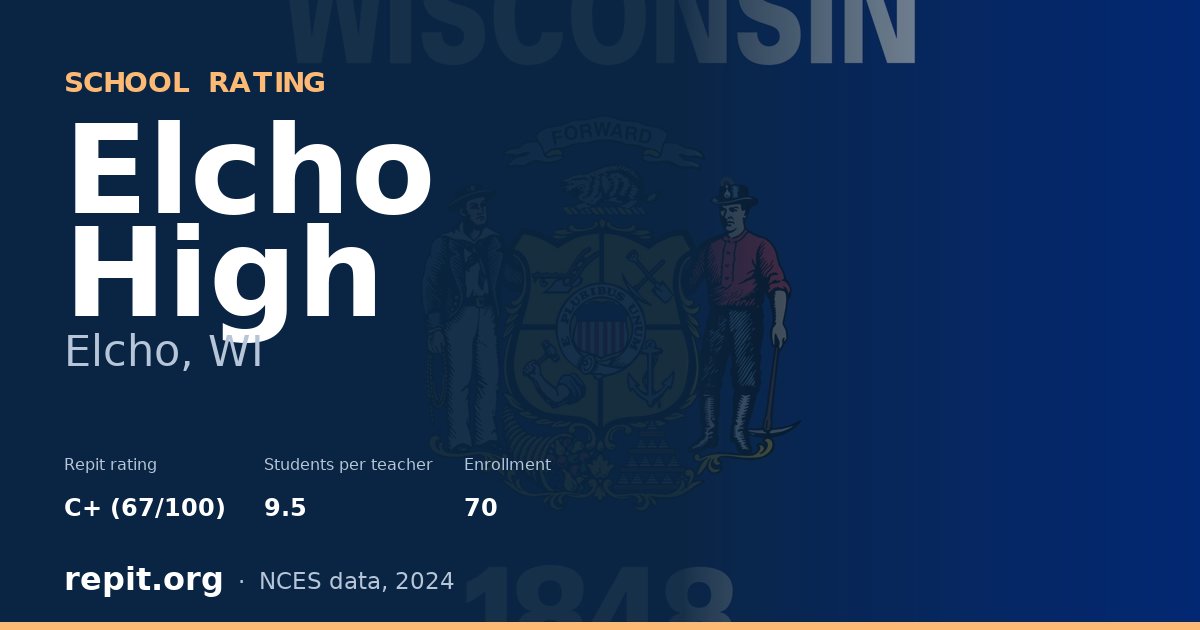 Elcho High, Elcho, WI — Repit school rating C+ (67/100)
