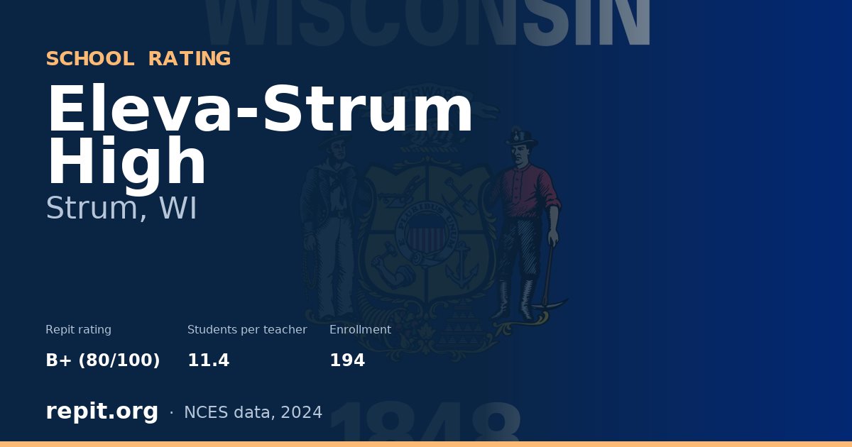 Eleva-Strum High, Strum, WI — Repit school rating B+ (80/100)