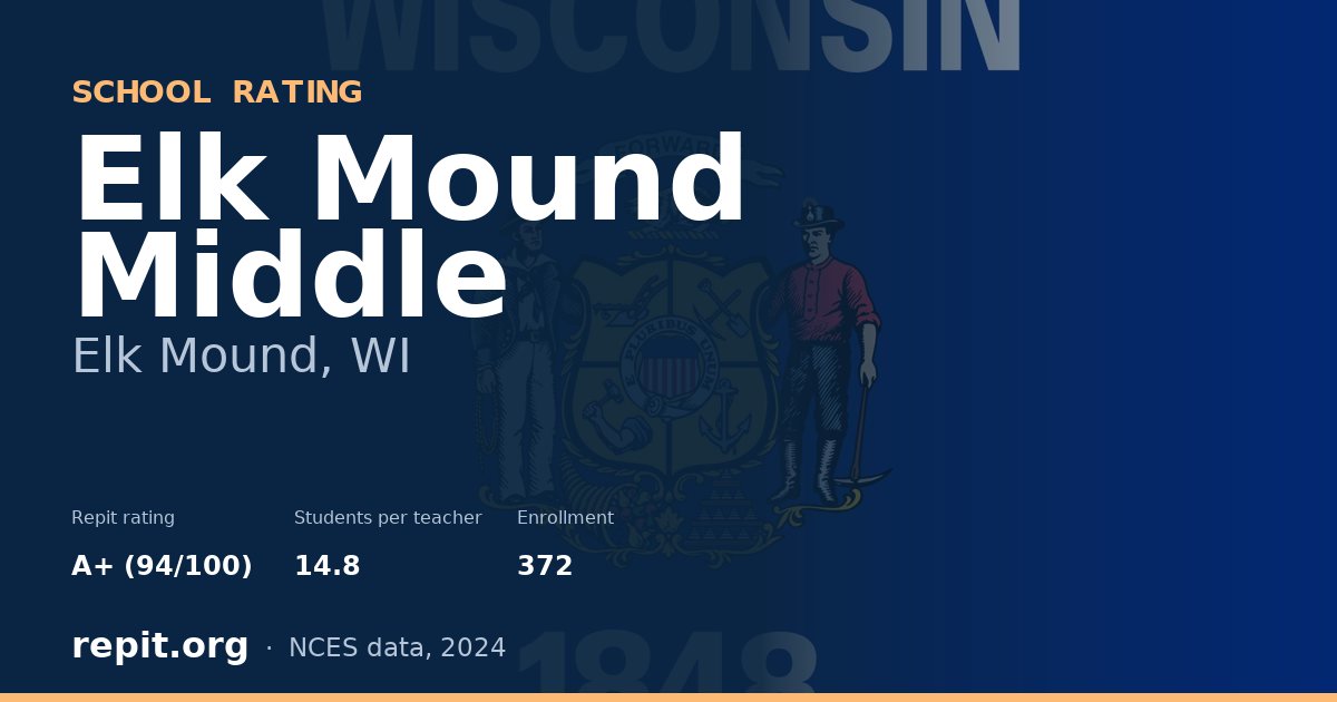 Elk Mound Middle, Elk Mound, WI — Repit school rating A+ (94/100)