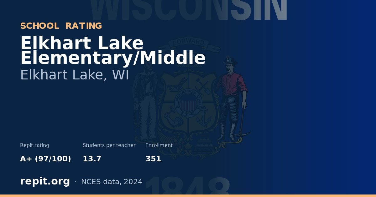 Elkhart Lake Elementary/Middle, Elkhart Lake, WI — Repit school rating A+ (97/100)