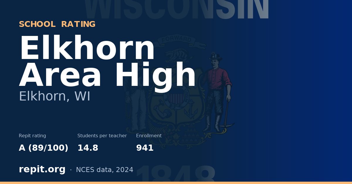 Elkhorn Area High, Elkhorn, WI — Repit school rating A (89/100)