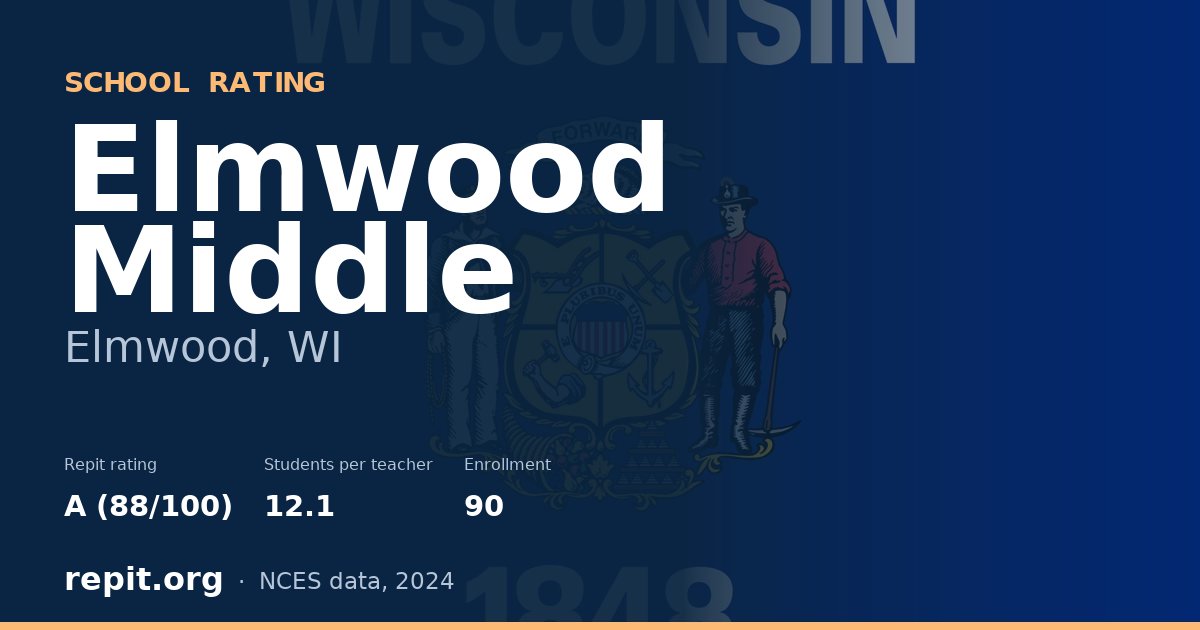 Elmwood Middle, Elmwood, WI — Repit school rating A (88/100)