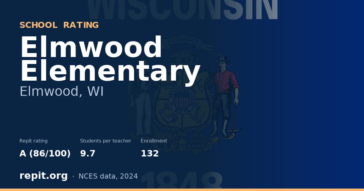Elmwood Elementary, Elmwood, WI — Repit school rating A (86/100)