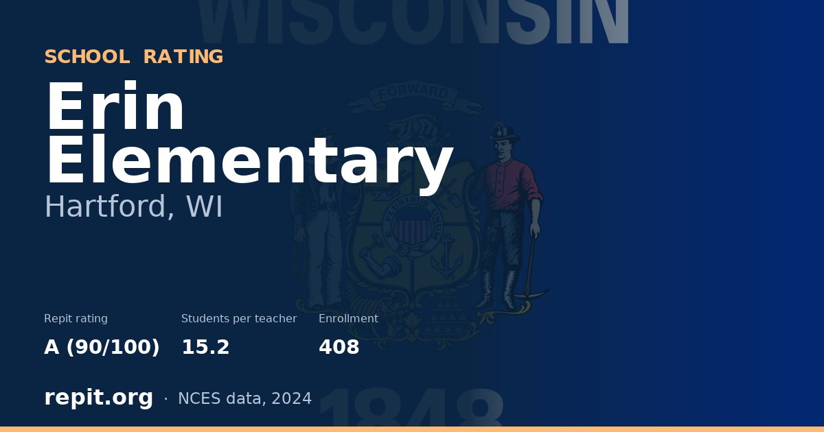 Erin Elementary, Hartford, WI — Repit school rating A (90/100)