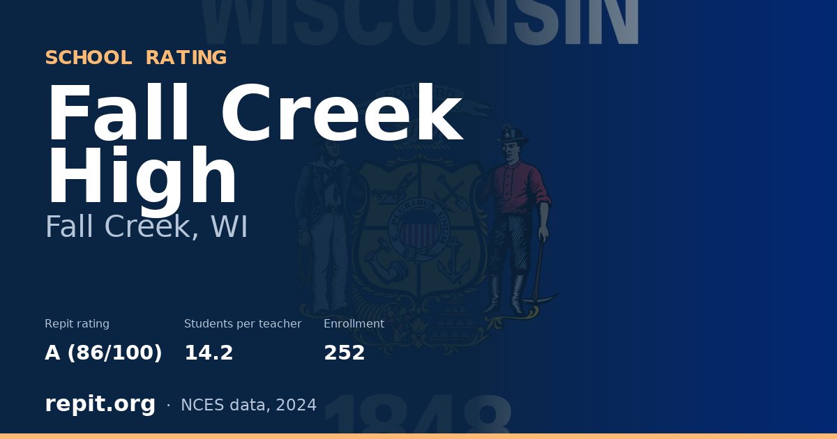 Fall Creek High, Fall Creek, WI — Repit school rating A (86/100)