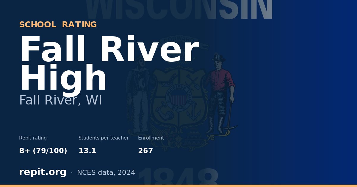 Fall River High, Fall River, WI — Repit school rating B+ (79/100)