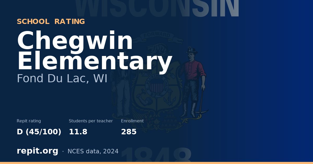 Chegwin Elementary, Fond Du Lac, WI — Repit school rating D (45/100)