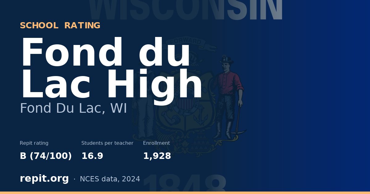 Fond du Lac High, Fond Du Lac, WI — Repit school rating B (74/100)