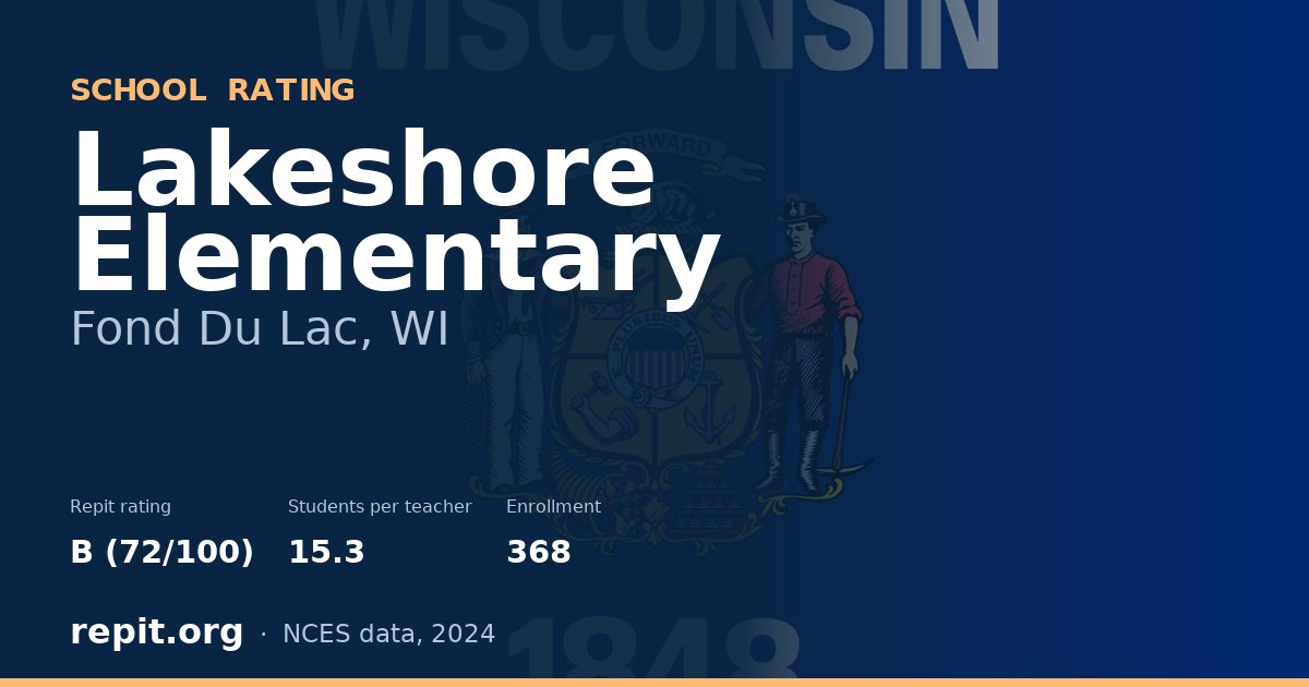 Lakeshore Elementary, Fond Du Lac, WI — Repit school rating B (72/100)