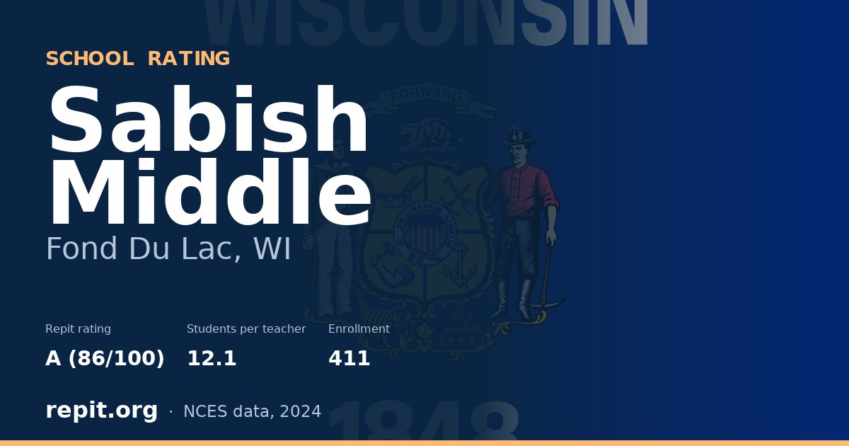 Sabish Middle, Fond Du Lac, WI — Repit school rating A (86/100)
