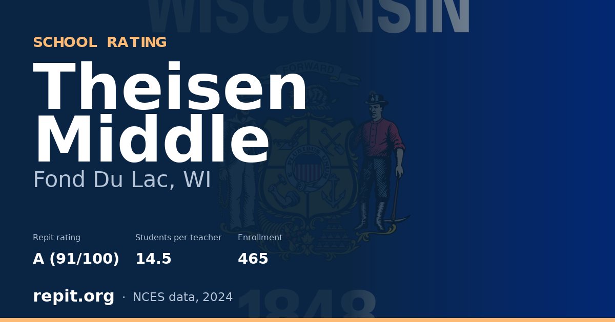 Theisen Middle, Fond Du Lac, WI — Repit school rating A (91/100)