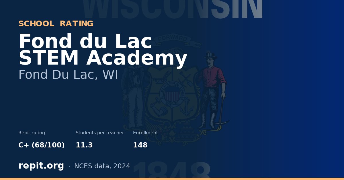 Fond du Lac STEM Academy, Fond Du Lac, WI — Repit school rating C+ (68/100)