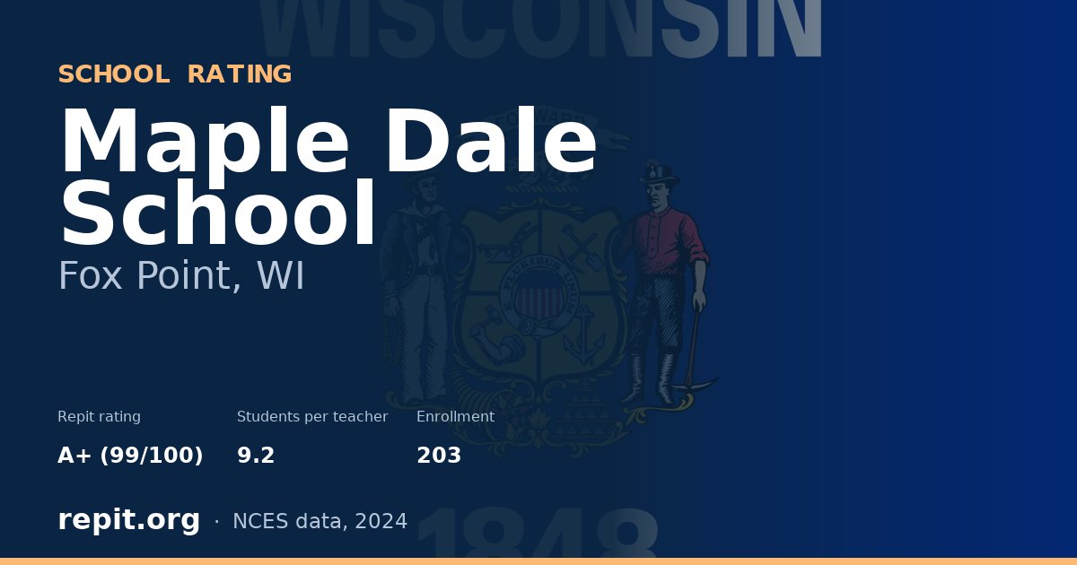 Maple Dale School, Fox Point, WI — Repit school rating A+ (99/100)