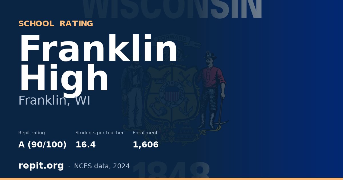 Franklin High, Franklin, WI — Repit school rating A (90/100)