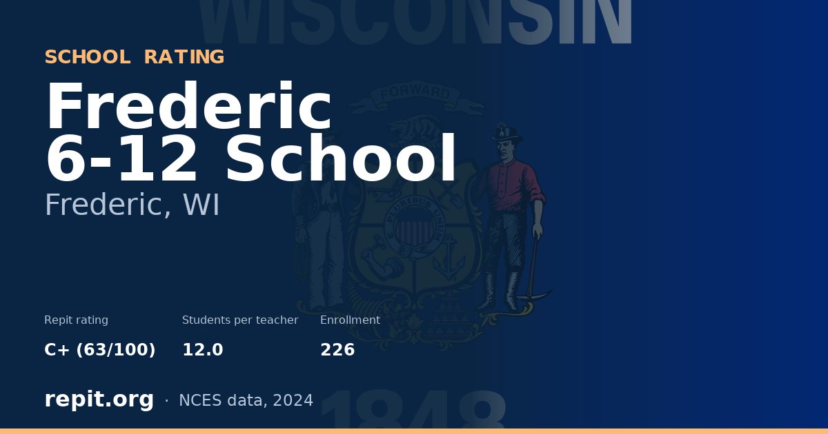 Frederic 6-12 School, Frederic, WI — Repit school rating C+ (63/100)
