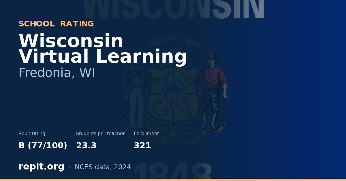 Wisconsin Virtual Learning, Fredonia, WI — Repit school rating B (77/100)