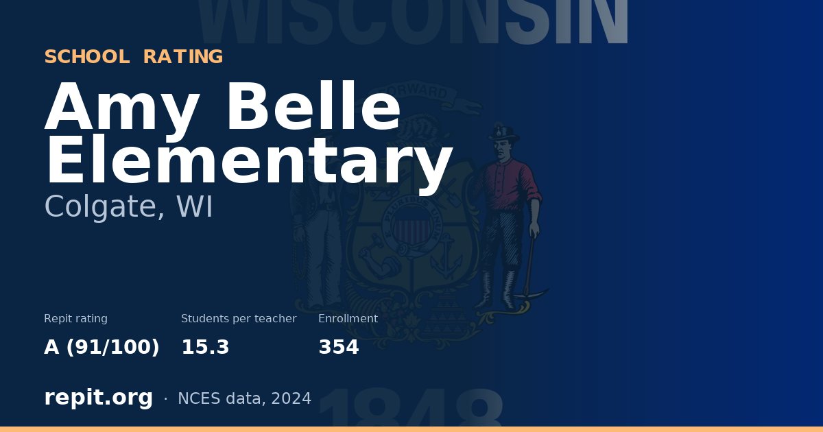 Amy Belle Elementary, Colgate, WI — Repit school rating A (91/100)