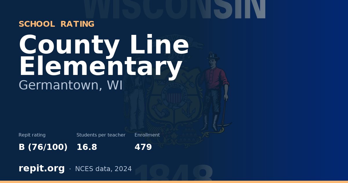County Line Elementary, Germantown, WI — Repit school rating B (76/100)