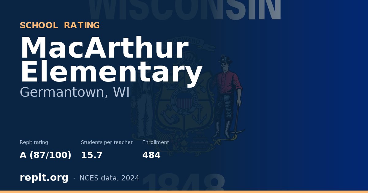 MacArthur Elementary, Germantown, WI — Repit school rating A (87/100)