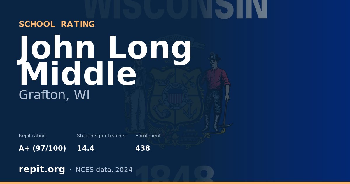 John Long Middle, Grafton, WI — Repit school rating A+ (97/100)