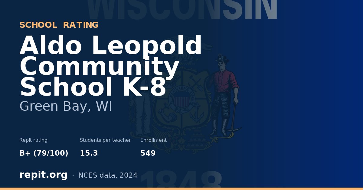 Aldo Leopold Community School K-8, Green Bay, WI — Repit school rating B+ (79/100)