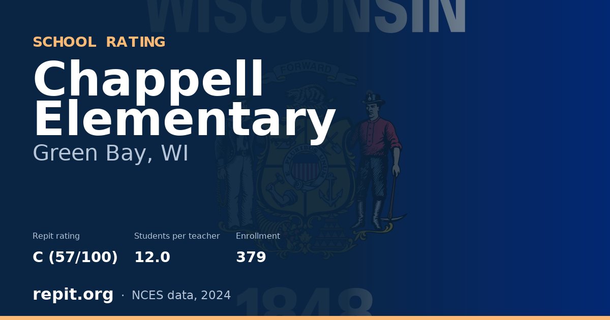 Chappell Elementary, Green Bay, WI — Repit school rating C (57/100)