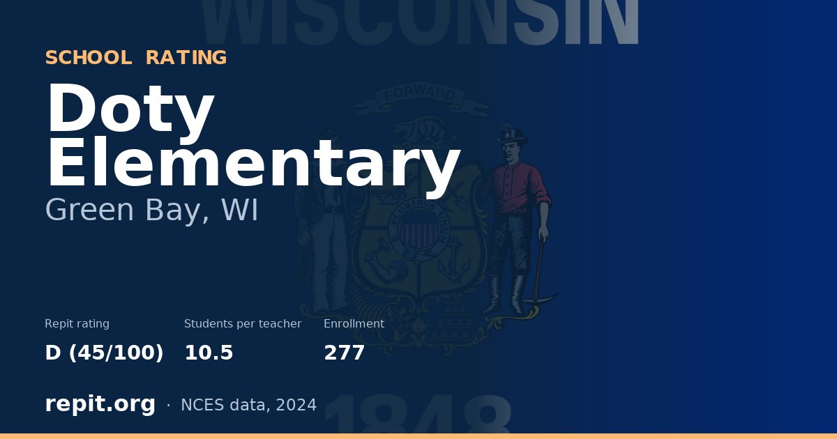 Doty Elementary, Green Bay, WI — Repit school rating D (45/100)