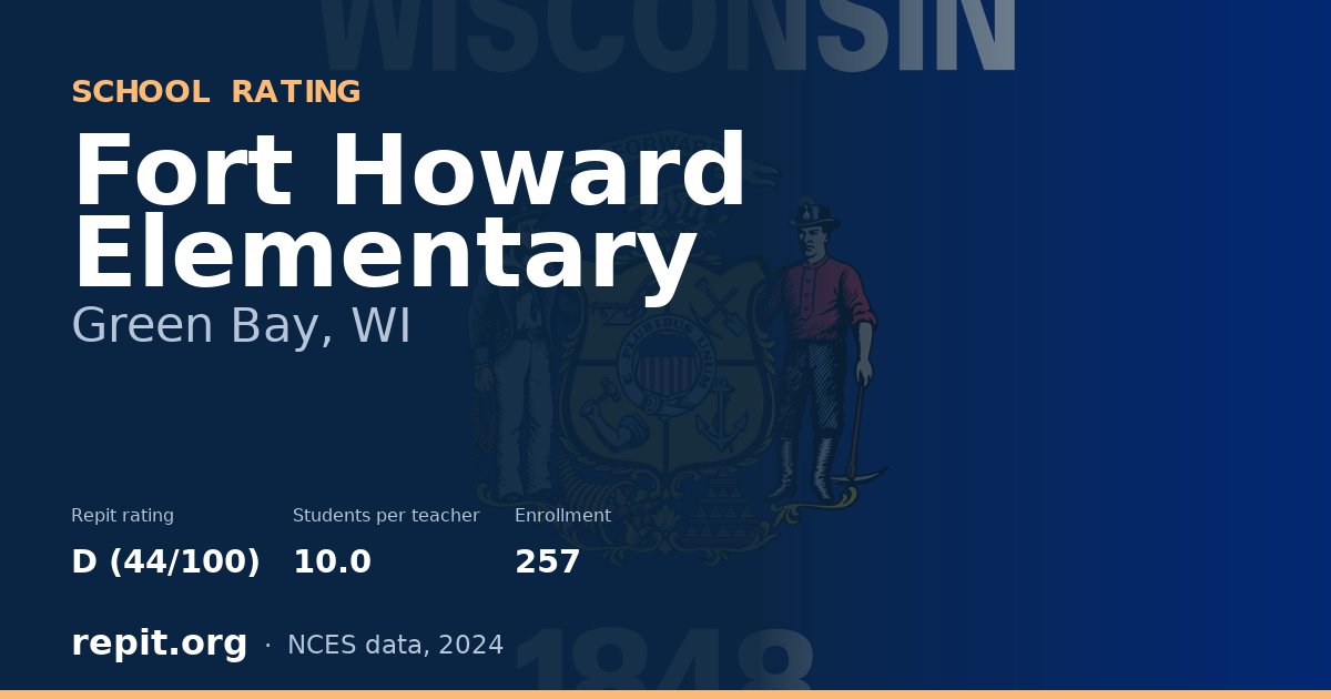 Fort Howard Elementary, Green Bay, WI — Repit school rating D (44/100)