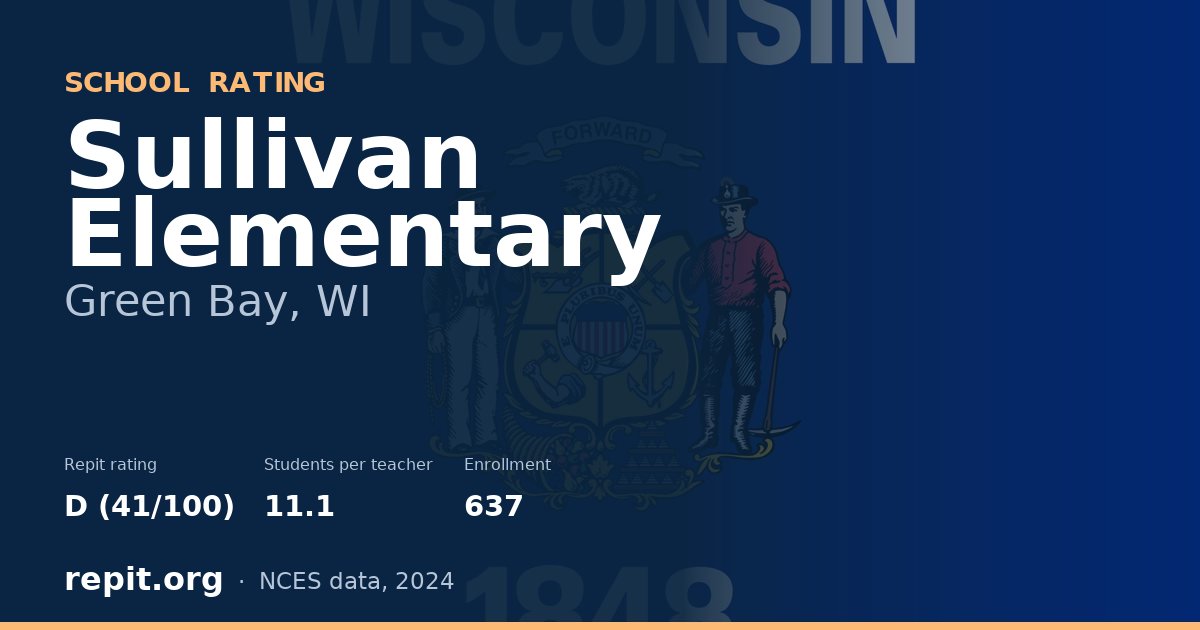 Sullivan Elementary, Green Bay, WI — Repit school rating D (41/100)