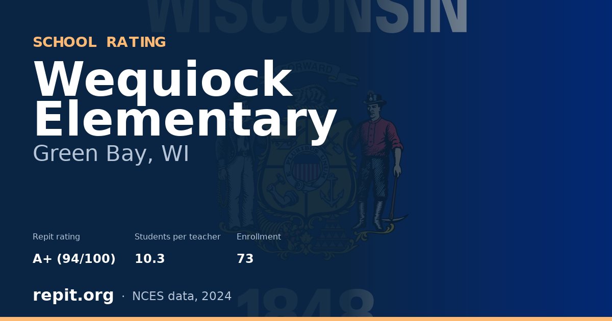 Wequiock Elementary, Green Bay, WI — Repit school rating A+ (94/100)