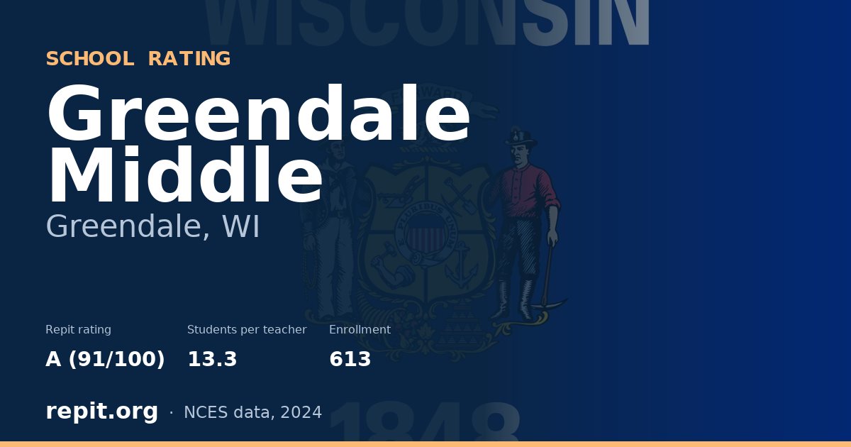 Greendale Middle, Greendale, WI — Repit school rating A (91/100)