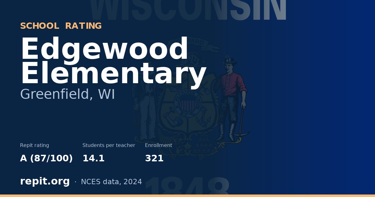 Edgewood Elementary, Greenfield, WI — Repit school rating A (87/100)