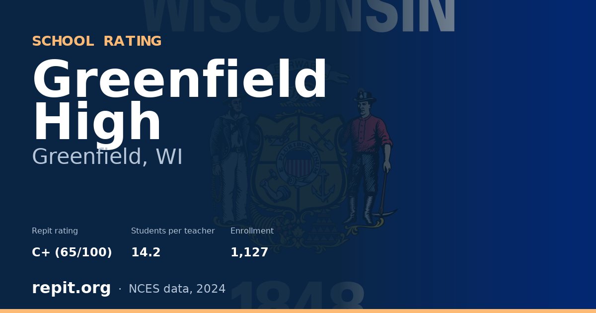 Greenfield High, Greenfield, WI — Repit school rating C+ (65/100)