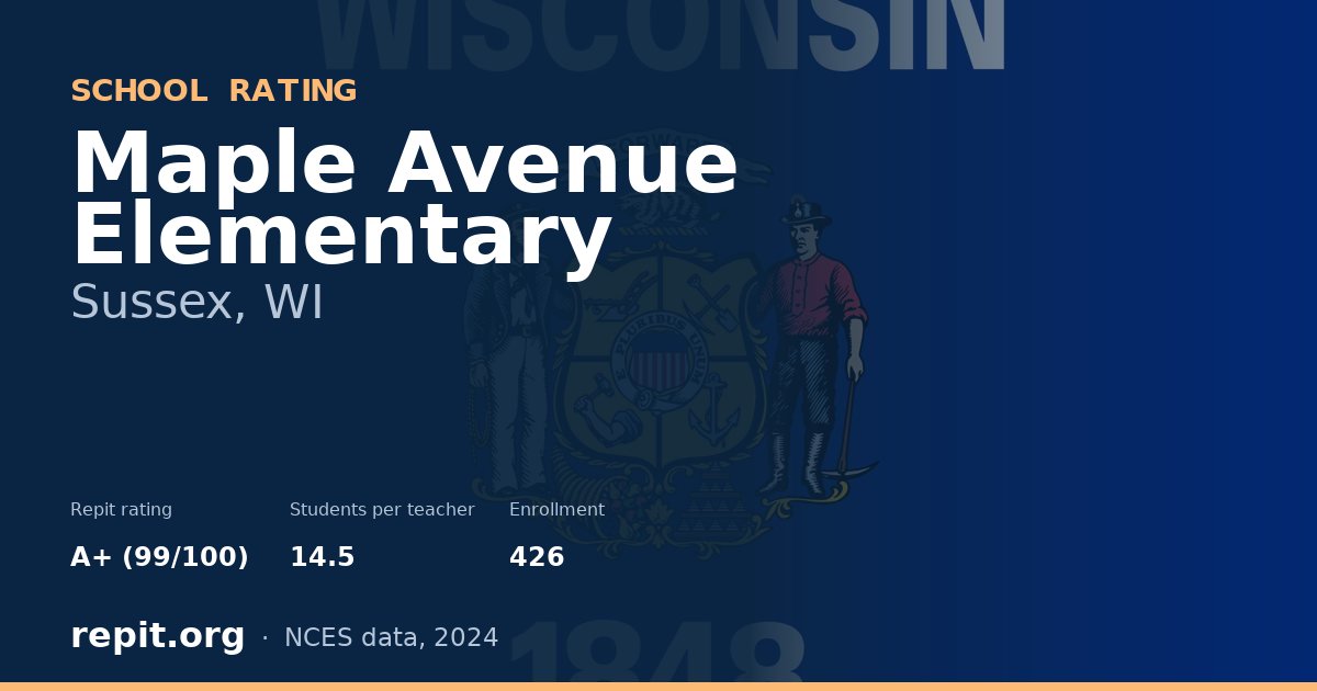 Maple Avenue Elementary, Sussex, WI — Repit school rating A+ (99/100)
