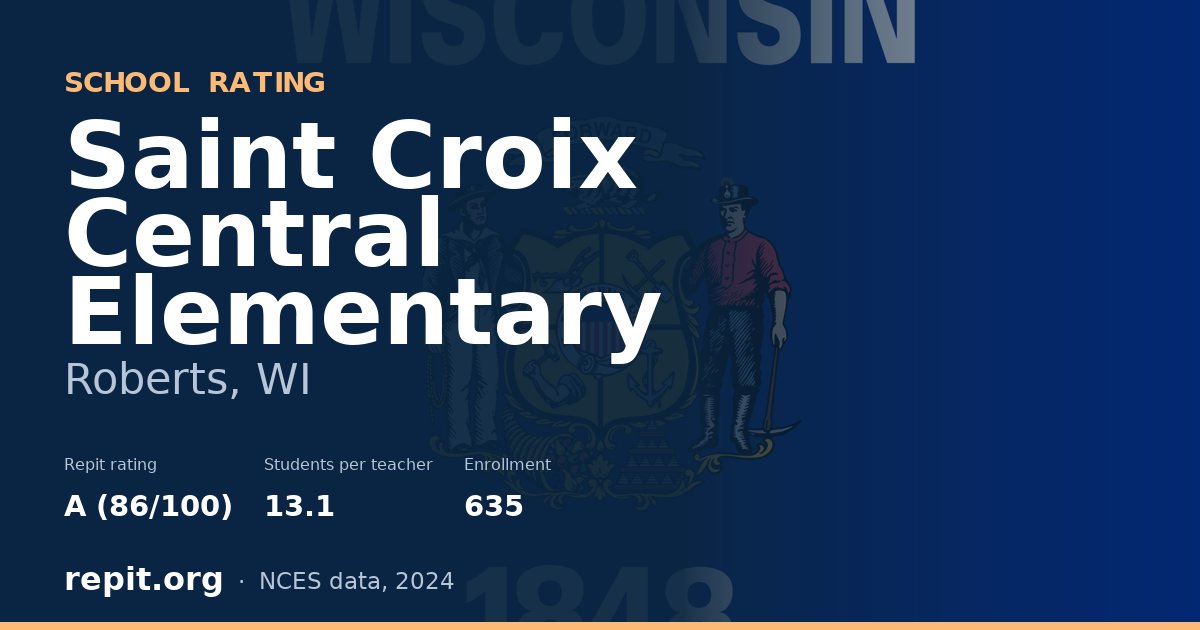 Saint Croix Central Elementary, Roberts, WI — Repit school rating A (86/100)