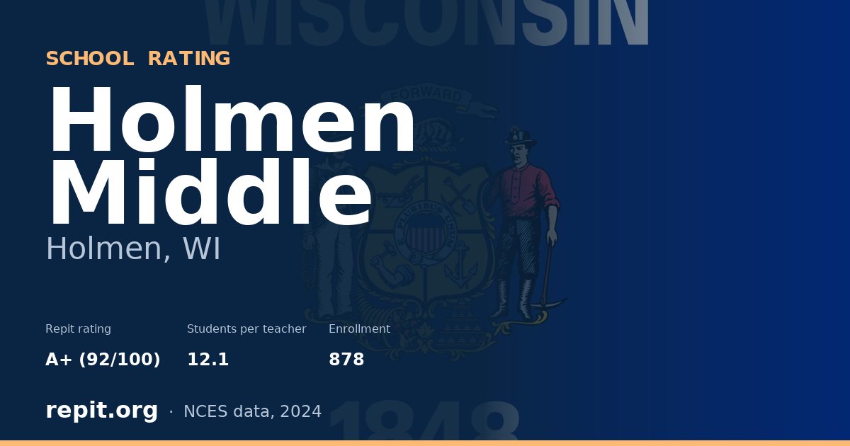 Holmen Middle, Holmen, WI — Repit school rating A+ (92/100)