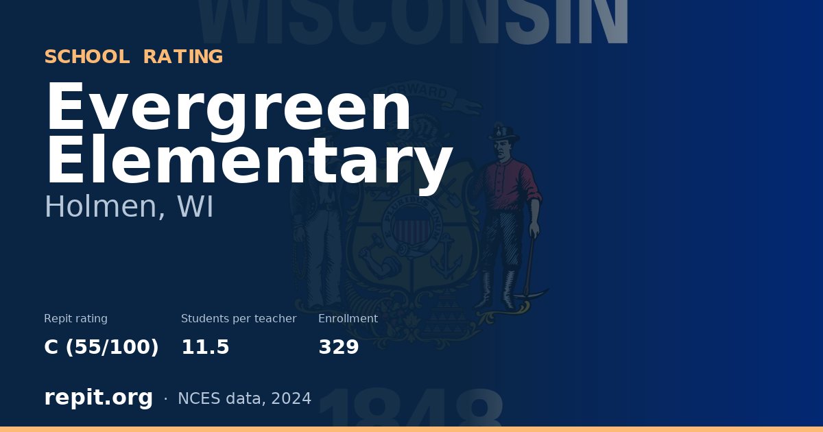Evergreen Elementary, Holmen, WI — Repit school rating C (55/100)