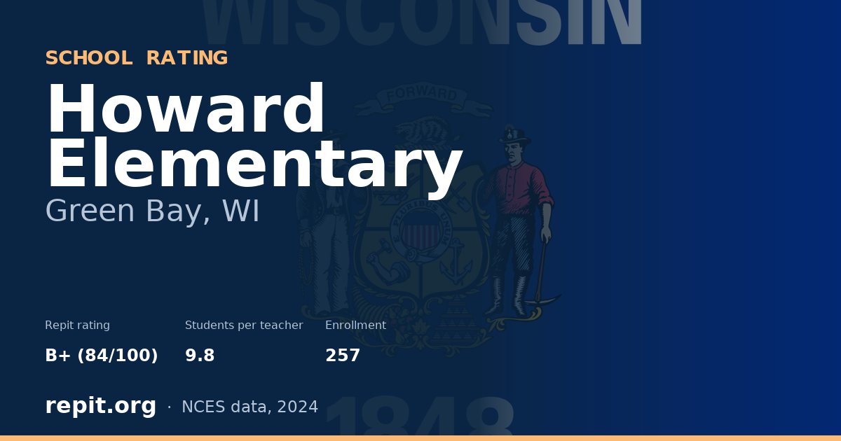 Howard Elementary, Green Bay, WI — Repit school rating B+ (84/100)