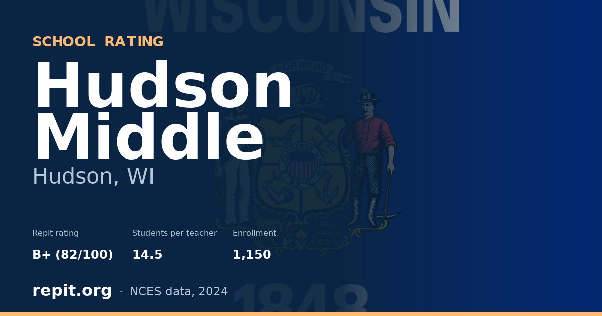 Hudson Middle, Hudson, WI — Repit school rating B+ (82/100)