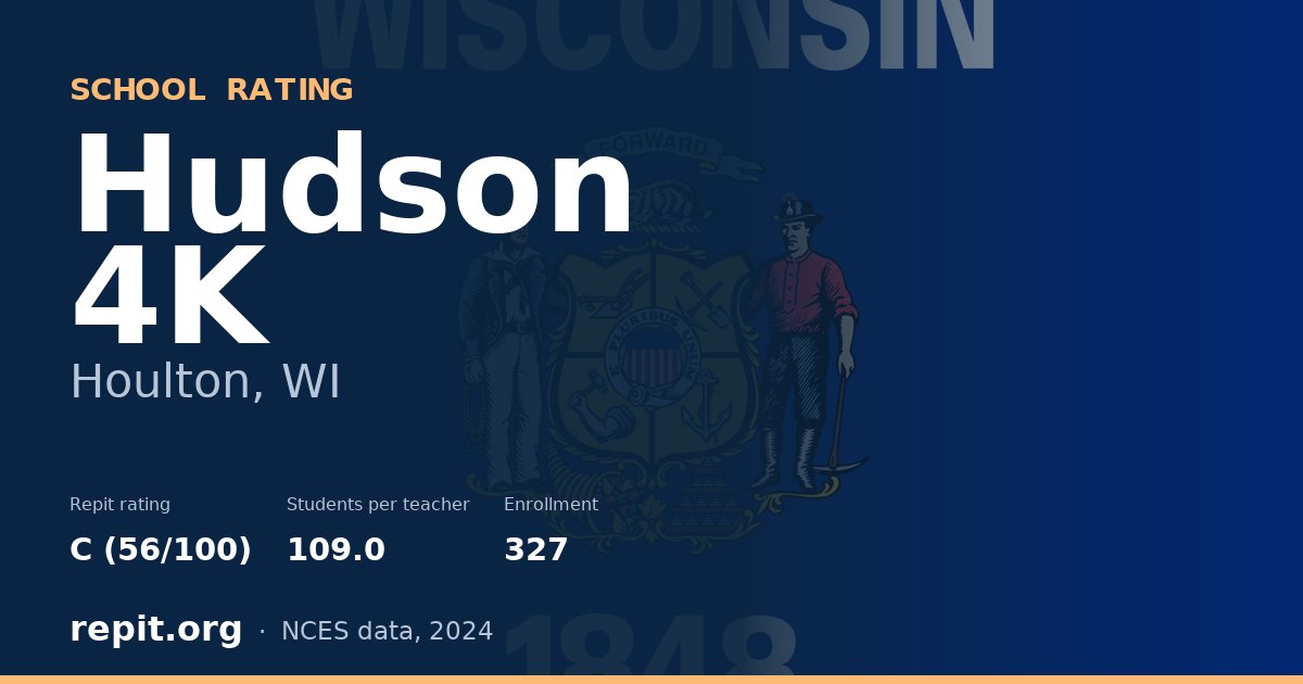 Hudson 4K, Houlton, WI — Repit school rating C (56/100)