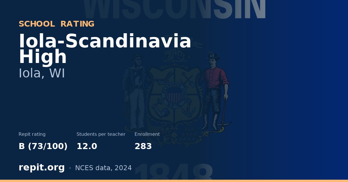 Iola-Scandinavia High, Iola, WI — Repit school rating B (73/100)