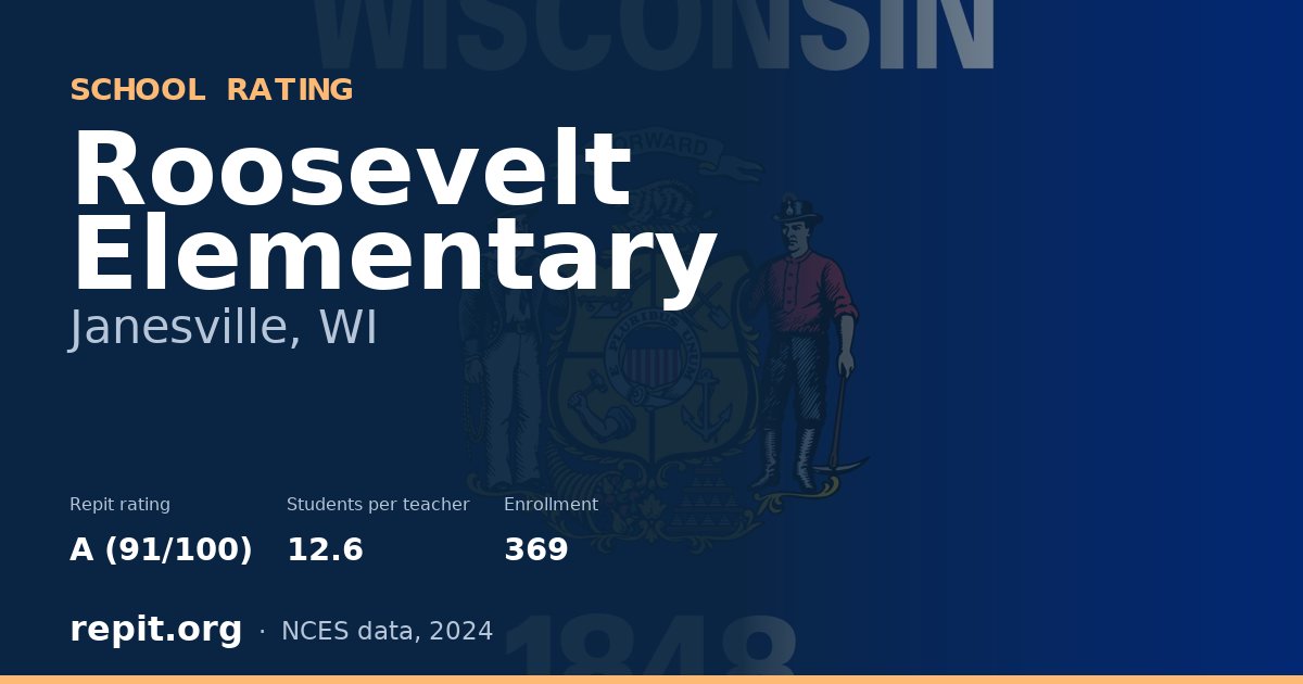 Roosevelt Elementary, Janesville, WI — Repit school rating A (91/100)