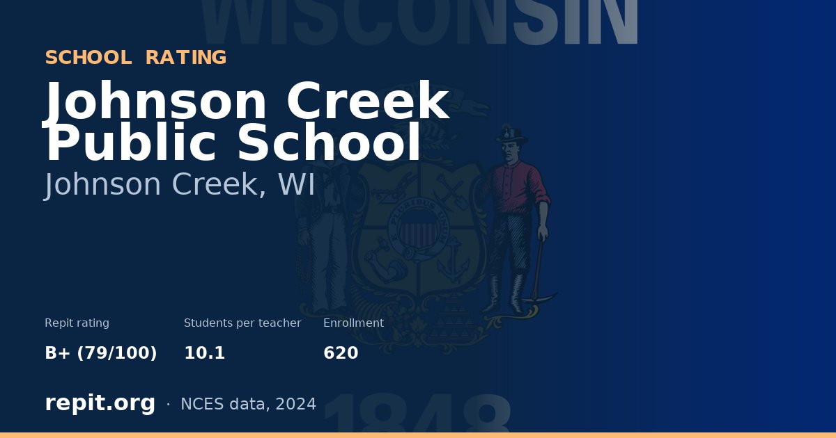Johnson Creek Public School, Johnson Creek, WI — Repit school rating B+ (79/100)