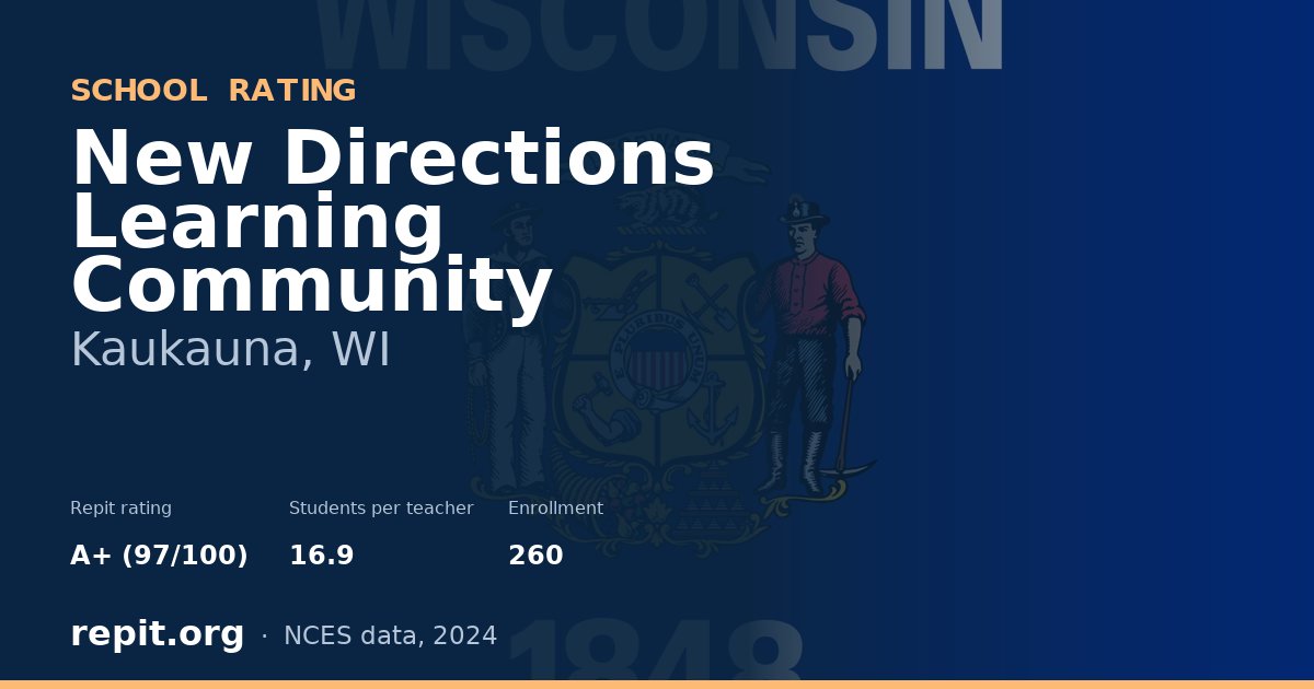 New Directions Learning Community, Kaukauna, WI — Repit school rating A+ (97/100)