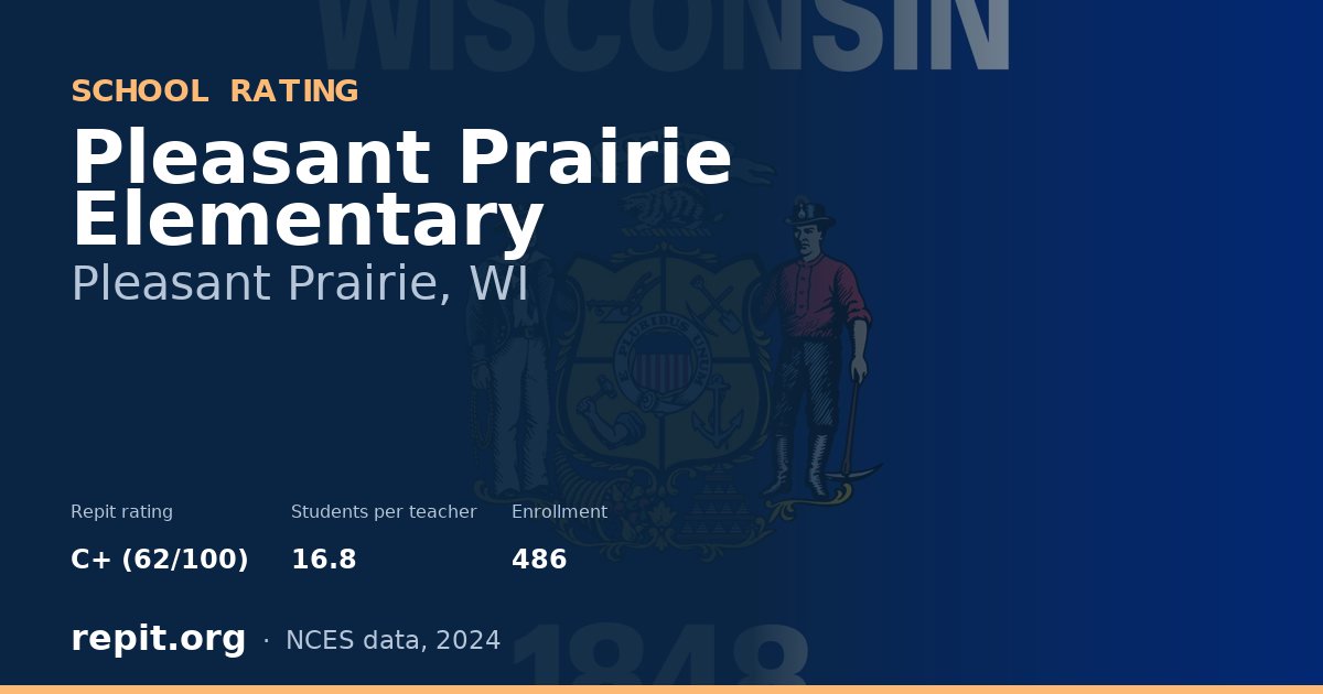 Pleasant Prairie Elementary, Pleasant Prairie, WI — Repit school rating C+ (62/100)