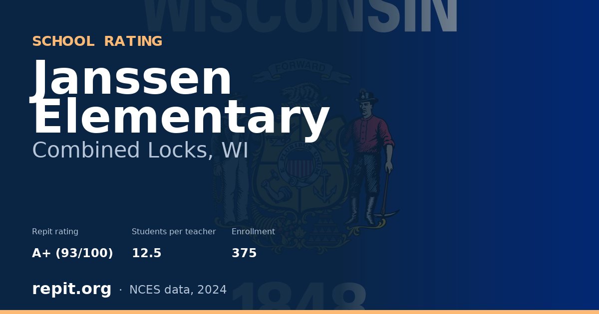 Janssen Elementary, Combined Locks, WI — Repit school rating A+ (93/100)