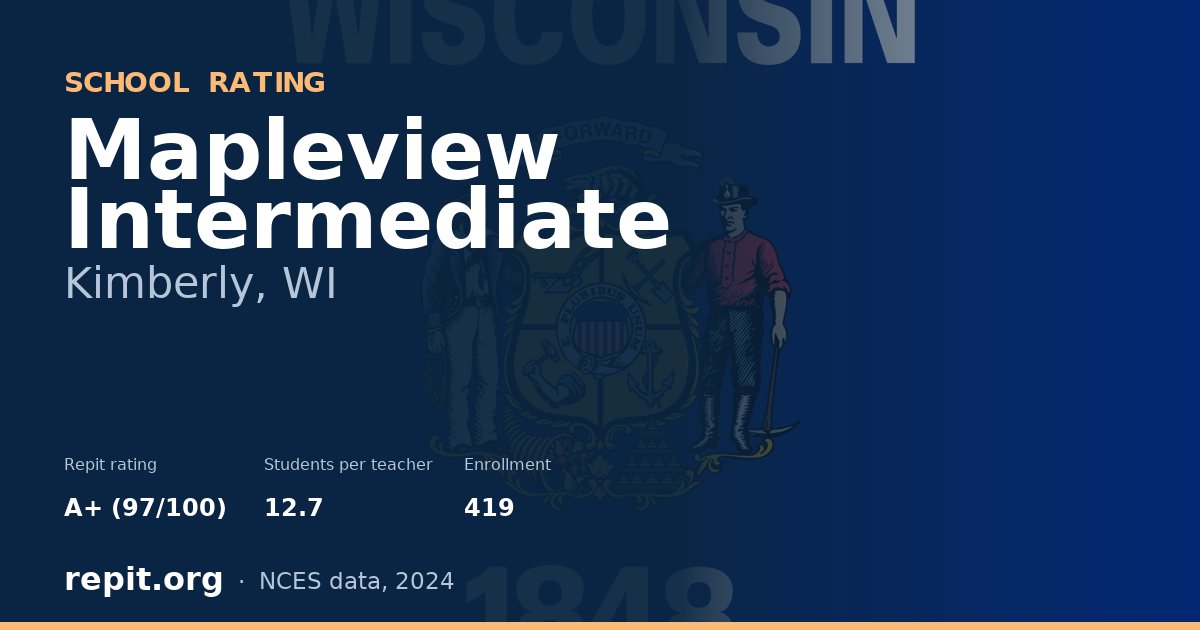 Mapleview Intermediate, Kimberly, WI — Repit school rating A+ (97/100)