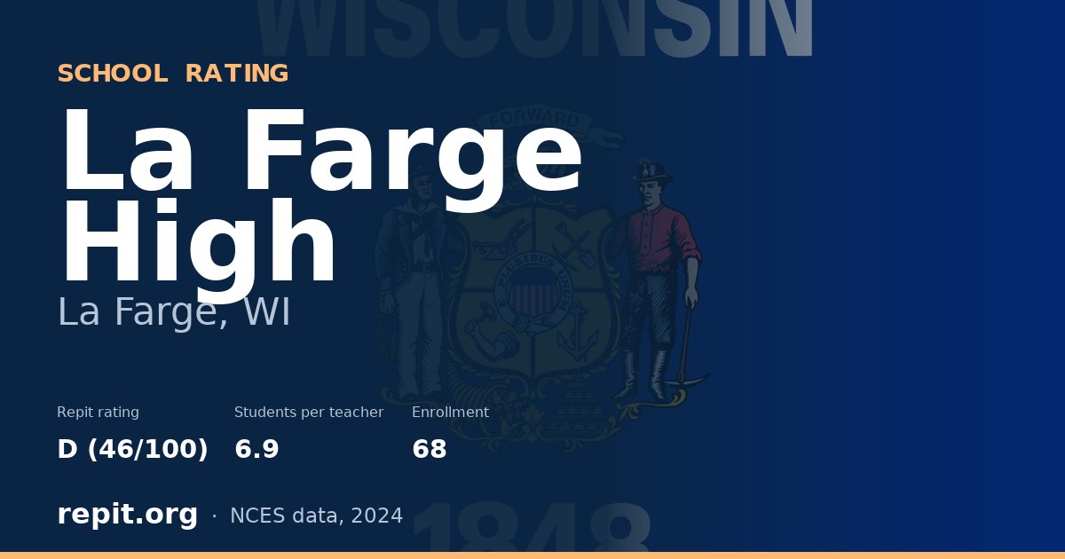 La Farge High, La Farge, WI — Repit school rating D (46/100)